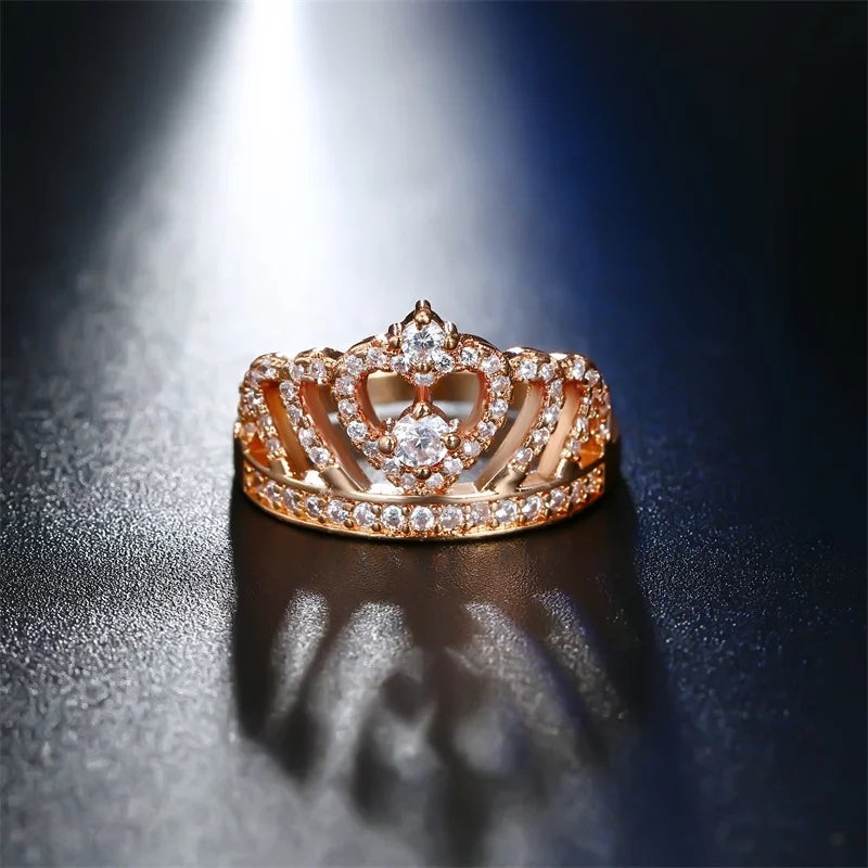 Crown Shape Fashion Zircon Ring 💍