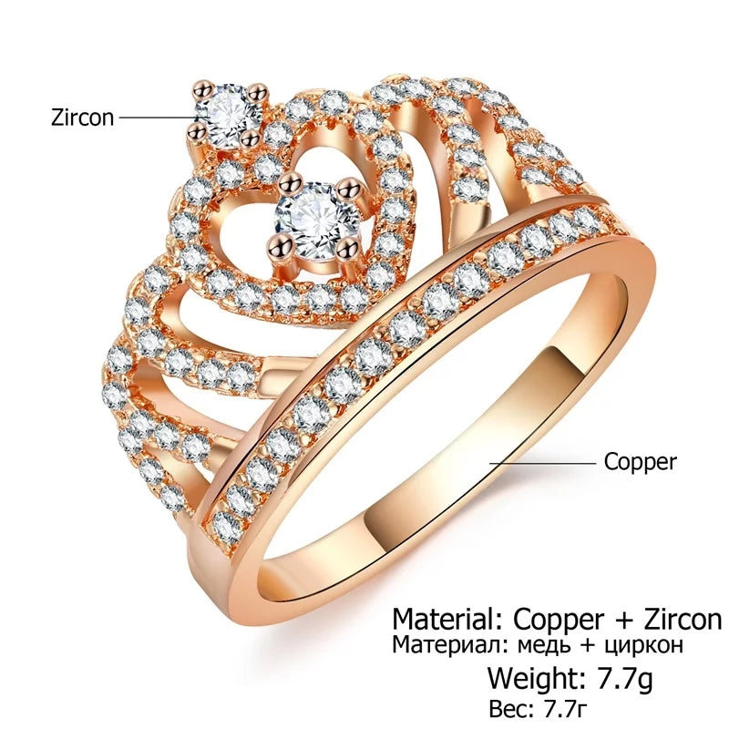 Crown Shape Fashion Zircon Ring 💍