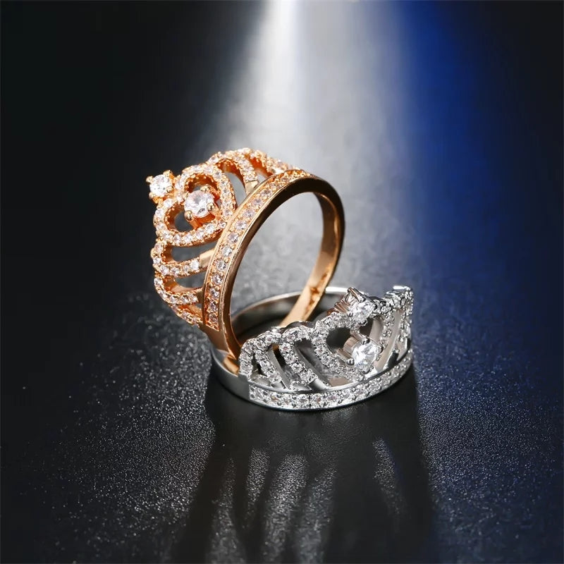 Crown Shape Fashion Zircon Ring 💍